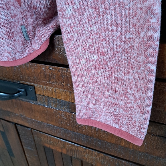 Eddie Bauer Fleece Pink Snap Button Mock Neck Sweatshirt Size Large - Picture 12 of 12
